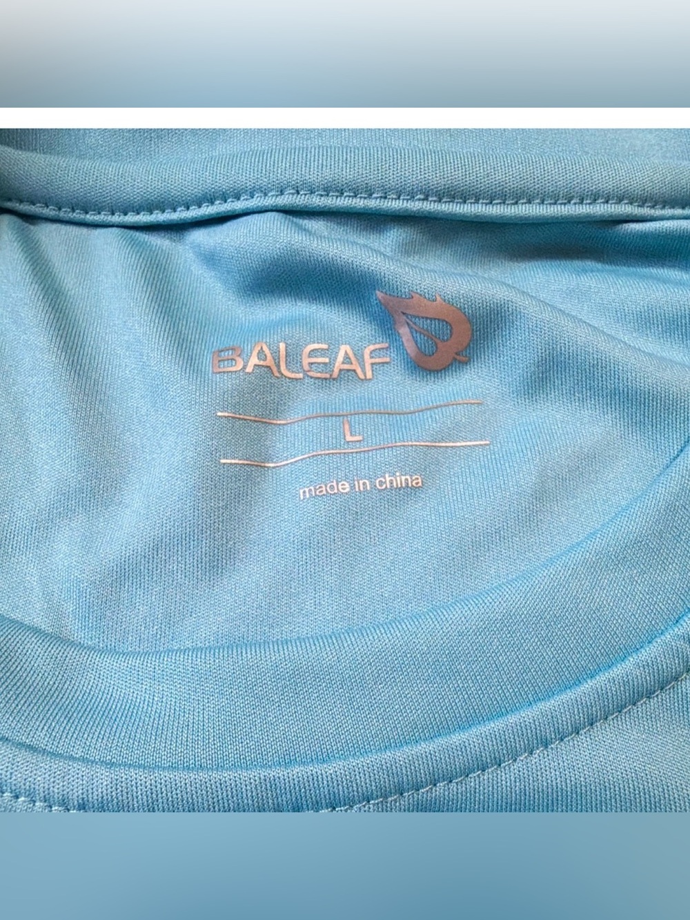 BALEAF Women’s Blue Athletic T-Shirt L Crew Neck Lightweight Stretch